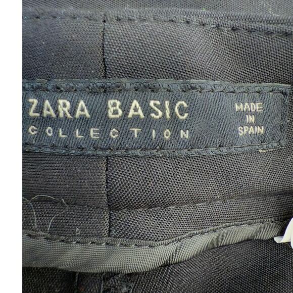 Zara Black Cropped Pants Faux Fur Womens Size M - Picture 9 of 9